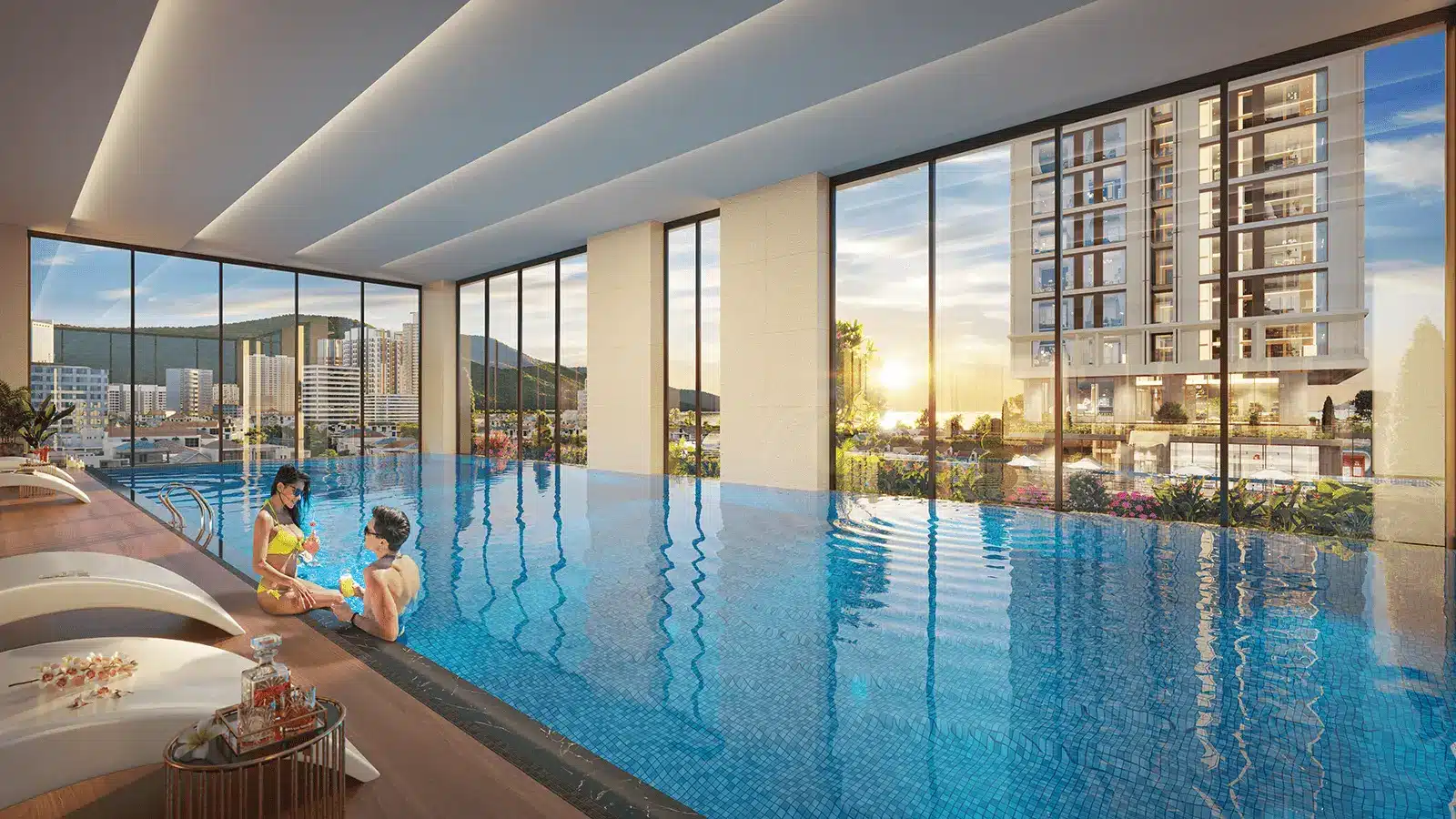 Bể bơi 4 mùa tại Sun Costa Residences Đà Nẵng mang đẳng cấp 5 sao, lý tưởng cho cư dân thư giãn.