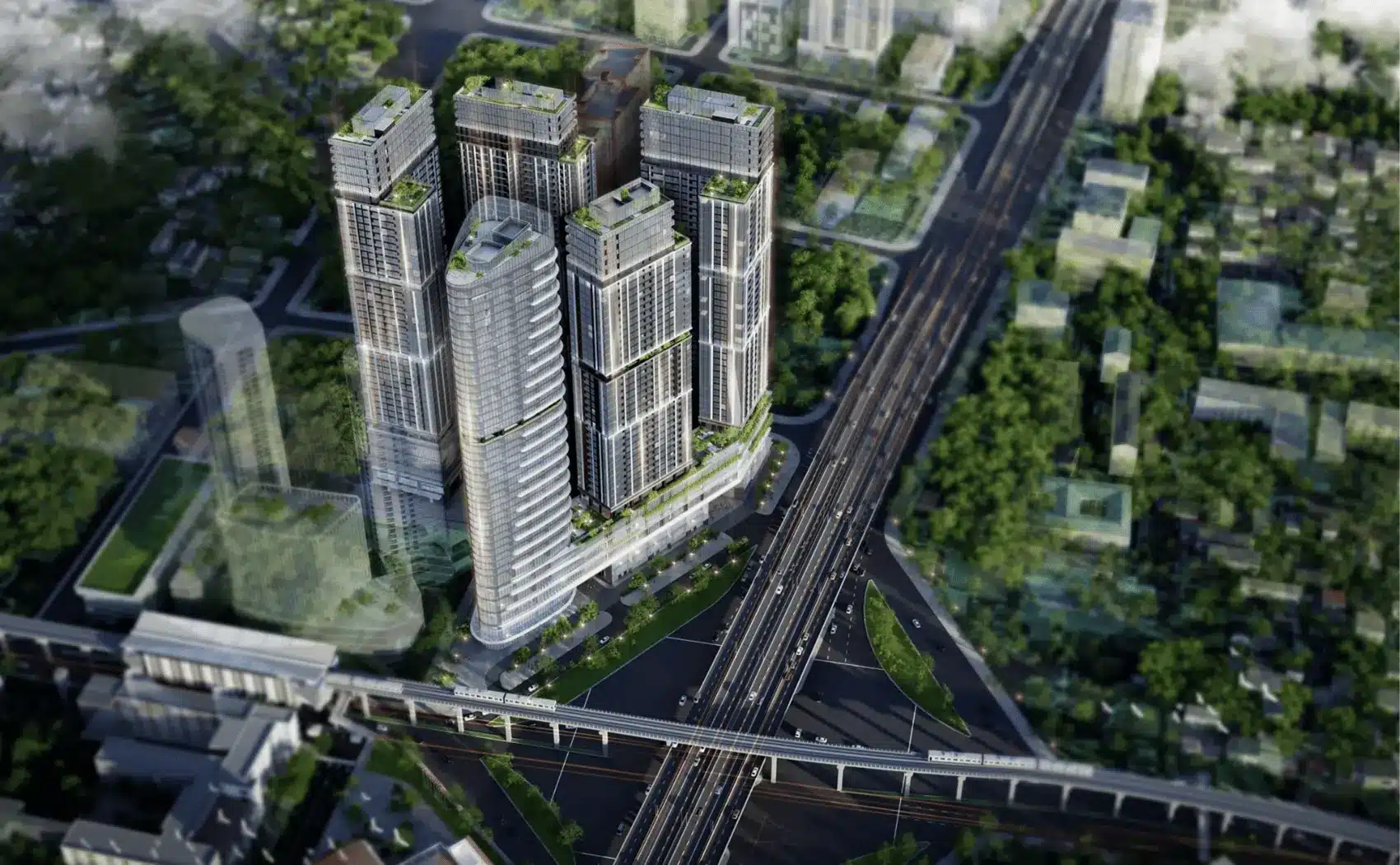 Cận cảnh dự án Sun Group Cầu Giấy tọa lạc tại ngã tư Phạm Hùng và Xuân Thủy, Hà Nội.
